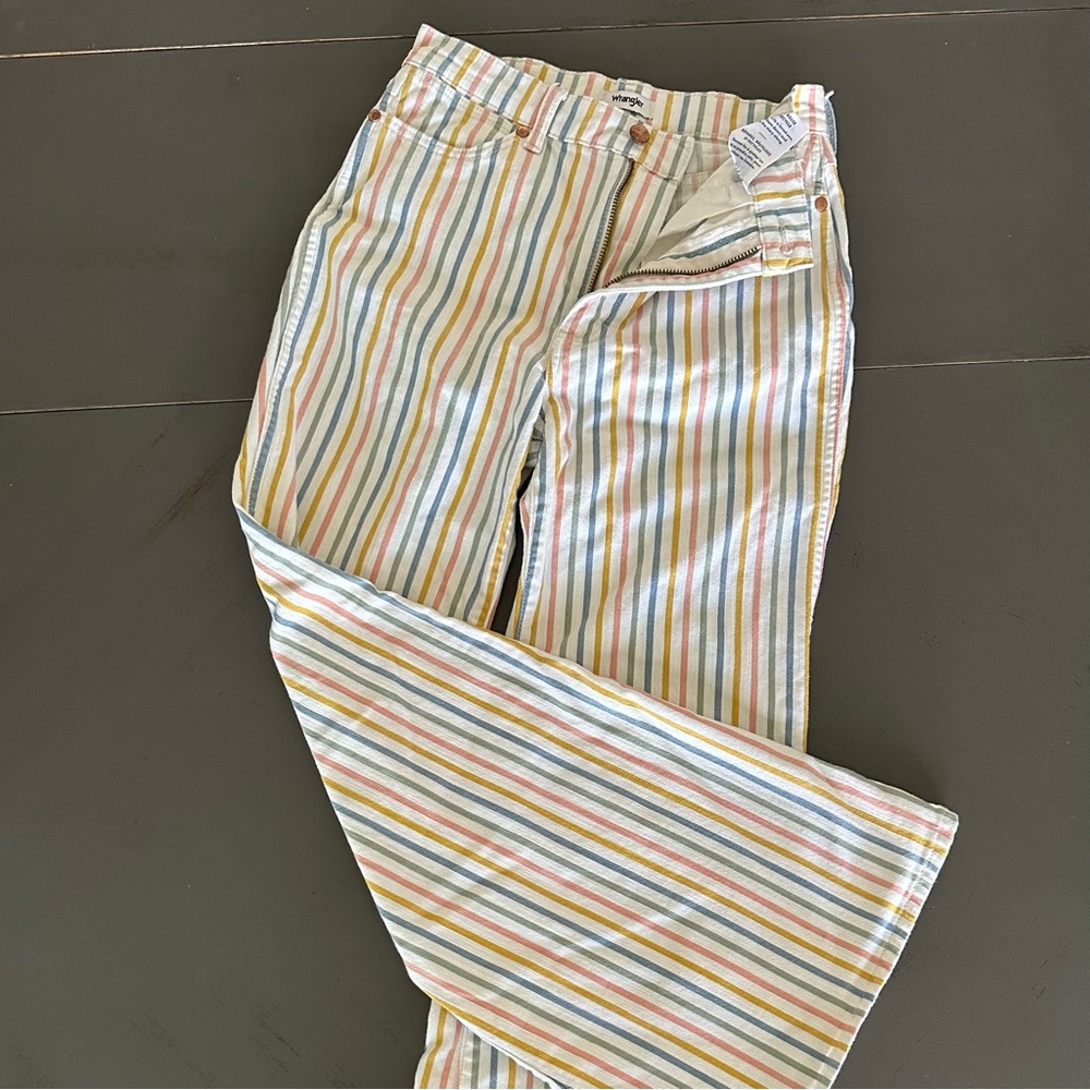 Wrangler Wanderer 622 High Rise Flare Jeans – Striped Retro Boho Women’s 28/30